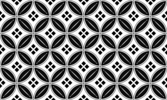 Indonesian batik motif with floral pattern. indonesian batik seamless pattern . black white seamless pattern background vector