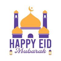 Happy eid mubarak graphic design element vector