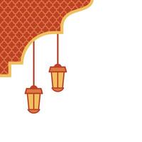Corner arabic pattern element with lantern vector