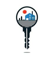 A clean minimalist illustration featuring key lock, symbolizing security, privacy, and accessibility. Designed in a flat, modern style with a white background, ideal for logos or design elements. vector