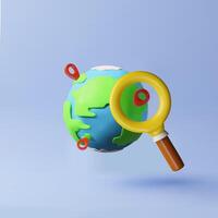 3d global pin journey. Three-dimensional illustration about business travel. Earth trip symbol concept. Discovery transportation concept design. Location explore service. World map navigation vector