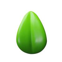 3d green leaf. Three-dimensional plant illustration. Realistic eco element. Environment spring symbol. botanical emblem, ecology energy. Tree design herb vector