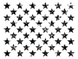 Grunge 50 Stars Pattern. Distressed American Symbol Design vector