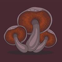 gilled mushroom cartoon style isolated vector