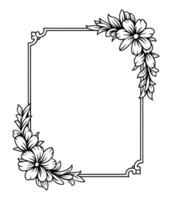 Elegant floral corner frame design for graphic elements. vector