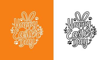 Happy Easter Day Phrase Design in Two Color Variations vector