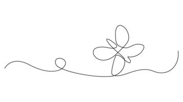 continuous one line Drawing of a Butterfly vector