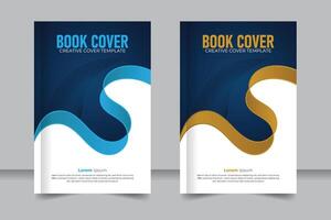 Unique and professional abstract stylish Cover books presentation design for your business, with dark gradient blue color and white color background 6 inch width 9 inch height size book cover vector