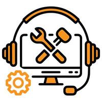 Tech Support And IT Services Icon Computer Repair And Custome vector