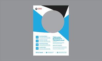 This flyer design presents a modern and professional business template with a structured and visually appealing layout. vector