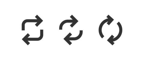 Circle arrow set icon. Turning symbol. Reload button. vector