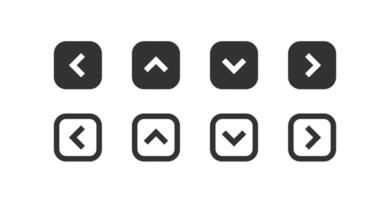 Arrow direction icon. Swipe button. Next, back symbol. Right, left, up, down navigation interface. vector