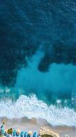 A view of a beach from above photo