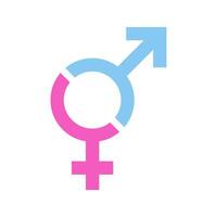 Gender Icon pink and blue symbol, Male and female symbol for your web site design, logo, app, UI. illustration, isolated on white background vector