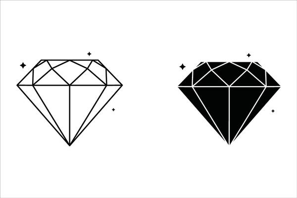 Diamond icon for web and mobile app. diamond gems sign and symbol. Set of different brilliant icon. Diamond icon set Isolated on white background. Diamonds gems, luxury gemstones crystals