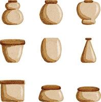 A set of different vases and pots vector