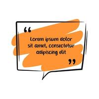 Quote. Colorful frame. Speech bubble with color brush pen line stroke scribble element. vector