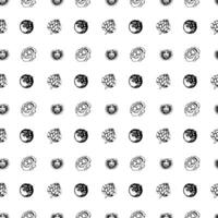 Artichoke and tomato in a cut in doodle style. Seamless pattern. vector