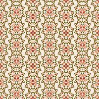 seamless pattern with vertical rows of stylized geometric flowers. Background design in earth-tone colors against a light beige for fabric, textile, wrapping, wallpaper vector