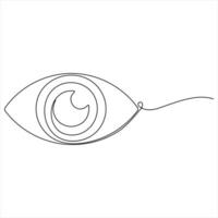 eye watch continuous single line drawing of minimalist eye with retina outline style vector