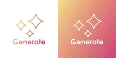 Generate AI symbols set vector