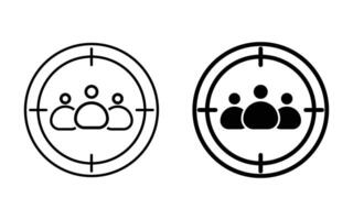 Target audience icon. client first approach, person, central, people, human focus concept. Customer Focus icons collection. vector