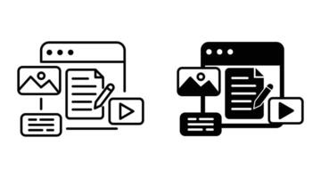 Website content creation with text, image, and elements vector
