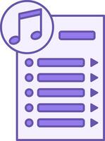 Colored Playlist Icon. Illustration. Audio Content Collection, List of Tracks. Music Concept vector