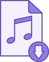 Colored Music File Icon. Illustration. File Containing Sound Recording. Musical Note. Music Concept vector