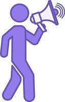 Colored Speaker Icon. Illustration. Man Talking in Loudspeaker. Music Concept vector