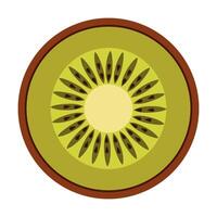 Kiwi slice in flat technique vector