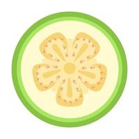 Guava slice in flat technique vector