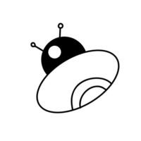 UFO icons illustration in outline style for web, landing page, stickers and background. vector