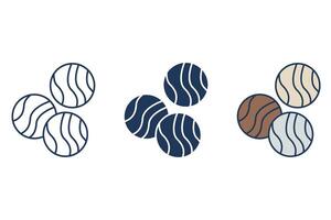 marbles icons set Flat style design color vector