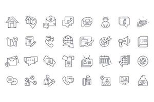 contact us icons set isolated on White Background Flat style design vector