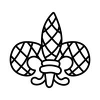 Illustration of the Mardi Gras symbol in a doodle. It is suitable for decorating festive materials, invitations, decorations and promotional materials related to carnival events, parties and holidays. vector