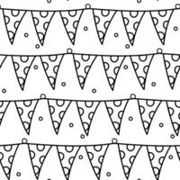 pattern with doodle triangular flags and confetti for events. Seamless ropes with holiday flags. For design of invitations, promotional materials, decorations and posters for holidays, carnival events vector