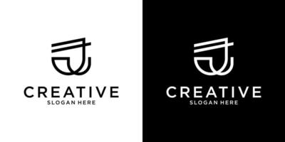 J or JJ initial letter logo design vector