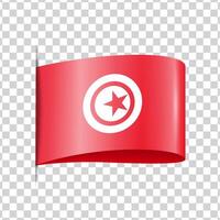 Tunisia tag national flag with shadow vector