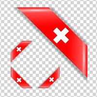 Switzerland corner national flag set with shadow vector
