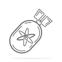 Atom bomb line icon, outline sign, linear style pictogram isolated on white. Symbol, logo illustration. Editable stroke vector