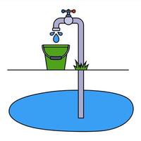 pump drinking water from underground sources. vector