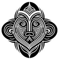 A tribal style face with a tribal design vector