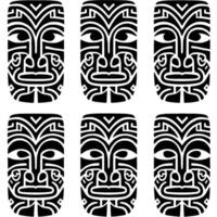 Tribal mask set vector
