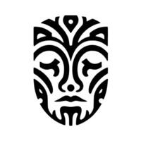 A tribal mask with a face on it vector