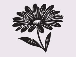 Stylish Black Daisy Flower Silhouette for Elegant Stationery Designs vector