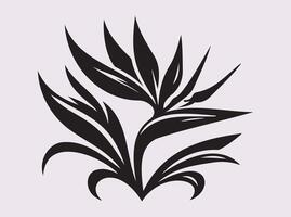 Classic Black Bird of Paradise Flower Silhouette for Creative Use vector