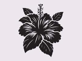 Unique Black Hibiscus Silhouette for Custom Art and Craft Projects vector