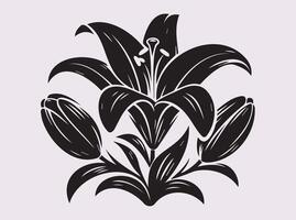 Easter Lily Silhouette Outline for Elegant and Stylish Design Concepts vector