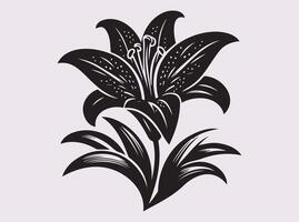 Unique Easter Lily Silhouette for Art, Scrapbooking, and Printables vector